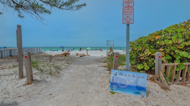 water view featuring local beach