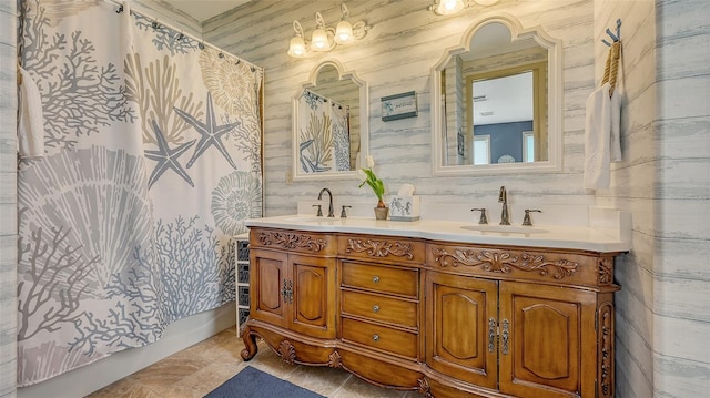 full bath featuring double vanity