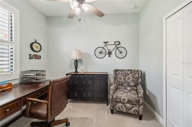 5165 Coral Reef Way, Bradenton, FL 34211 - carpeted home office with a ceiling fan