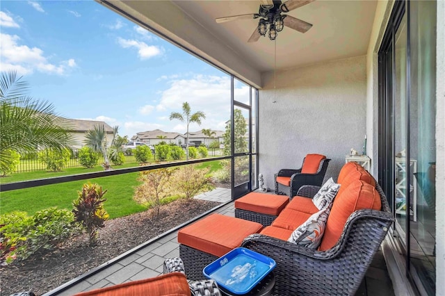 5165 Coral Reef Way, Bradenton, FL 34211 - sunroom / solarium featuring ceiling fan