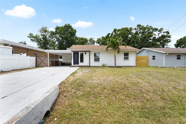 3616 Stardust Pl, Sarasota, FL 34232 - ranch-style house featuring driveway and a carport
