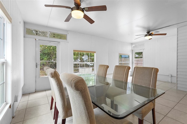 3616 Stardust Pl, Sarasota, FL 34232 - dining area featuring ceiling fan and light tile patterned floors