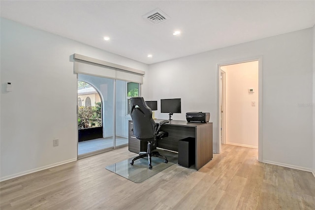 415 Courbet Dr Unit 415, Nokomis, FL 34275 - office space featuring light wood finished floors, baseboards, and recessed lighting