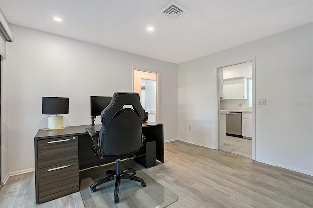 415 Courbet Dr Unit 415, Nokomis, FL 34275 - office featuring light wood-style flooring, baseboards, and recessed lighting