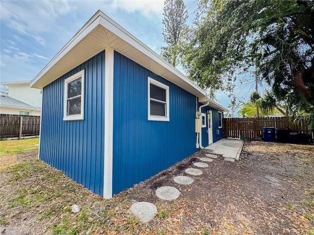 view of property exterior featuring a fenced backyard