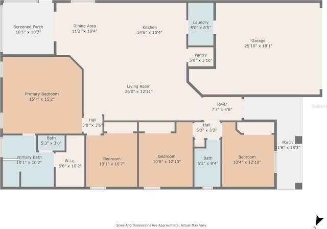 6708 162nd Pl E, Parrish, FL 34219 - floor plan / room layout