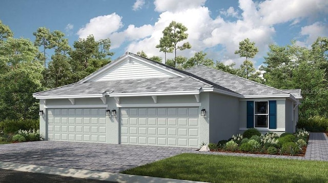garage with driveway