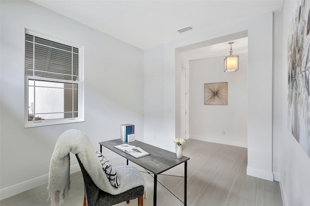 office area with baseboards