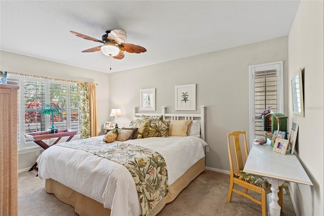 6402 23rd Avenue Dr W, Bradenton, FL 34209 - bedroom featuring carpet flooring, baseboards, and a ceiling fan
