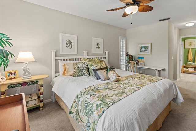 6402 23rd Avenue Dr W, Bradenton, FL 34209 - bedroom with carpet floors, ceiling fan, and baseboards