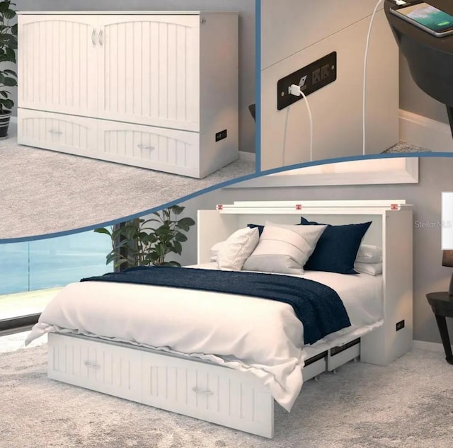 carpeted bedroom with baseboards