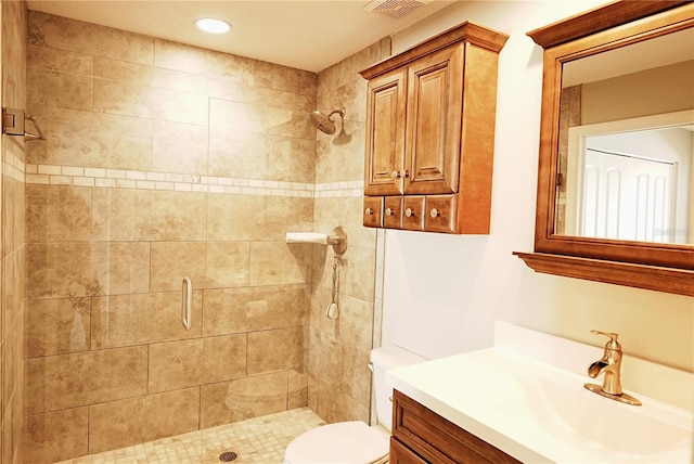 802 Capri Isles Blvd Unit 231, Venice, FL 34292 - full bathroom featuring a stall shower, vanity, toilet, and recessed lighting