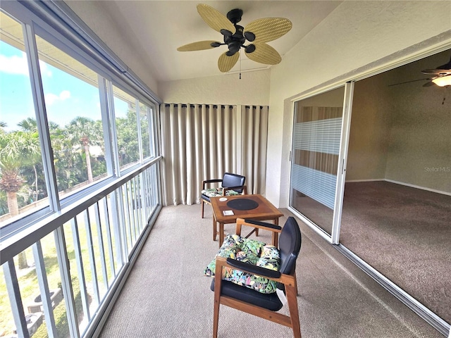 7201 29th Avenue Dr W Unit 306, Bradenton, FL 34209 - sunroom with a ceiling fan and lofted ceiling