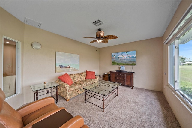 1432 Colony Pl, Venice, FL 34292 - carpeted living area with ceiling fan