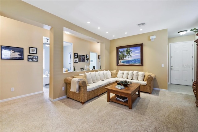 13180 SW Pembroke Cir N, Lake Suzy, FL 34269 - carpeted living area with baseboards and recessed lighting