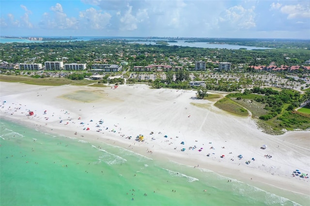 drone / aerial view of unending shoreline