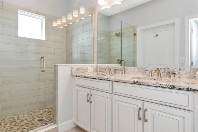 5561 Cannes Cir Unit 5101, Sarasota, FL 34231 - full bath featuring a shower stall and double vanity
