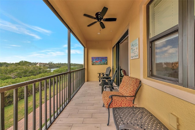 5561 Cannes Cir Unit 5101, Sarasota, FL 34231 - balcony featuring a ceiling fan