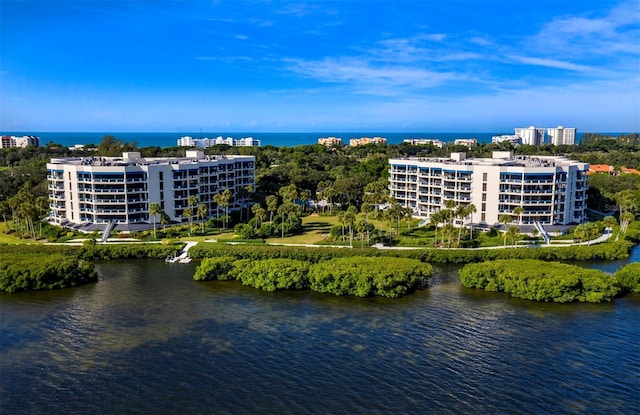 2120 Harbourside Dr Unit 617, Longboat Key, FL 34228 - drone / aerial view of a large body of water and apartment complex
