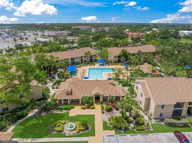 4037 Crockers Lake Blvd Unit 17, Sarasota, FL 34238 - aerial perspective of suburban area featuring a pool area