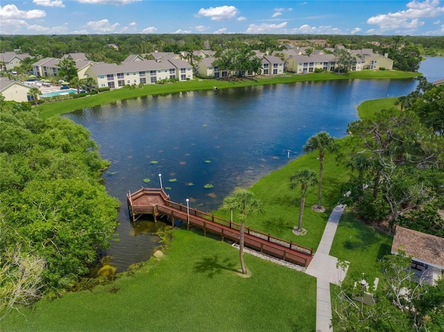 4037 Crockers Lake Blvd Unit 17, Sarasota, FL 34238 - aerial perspective of suburban area featuring a large body of water