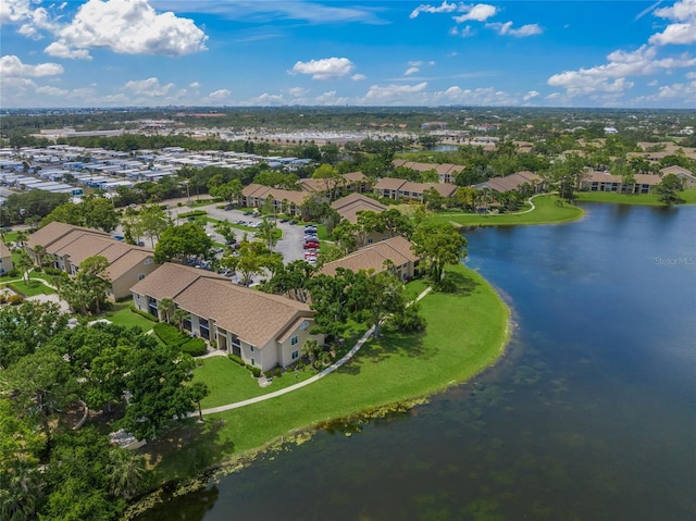 4037 Crockers Lake Blvd Unit 17, Sarasota, FL 34238 - aerial perspective of suburban area featuring a large body of water