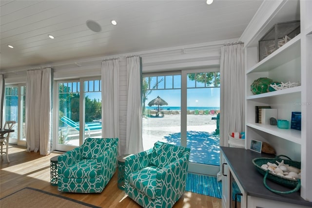 102 48th St, Holmes Beach, FL 34217 - living area with wood finished floors and recessed lighting