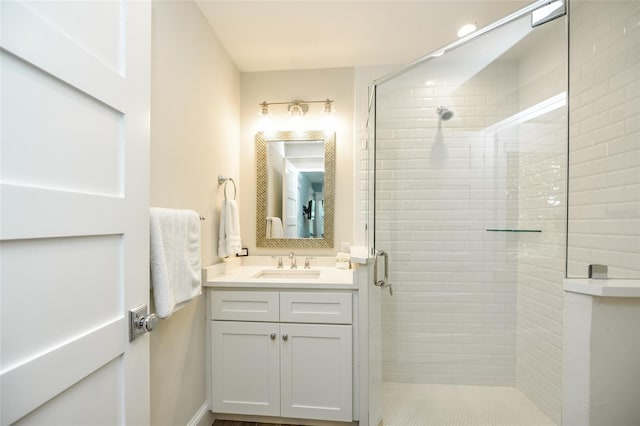 102 48th St, Holmes Beach, FL 34217 - full bathroom with a stall shower and vanity