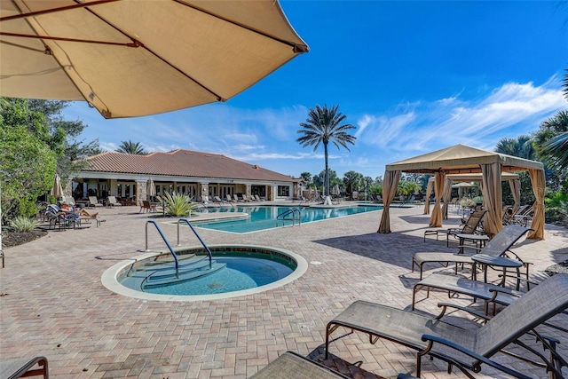 12822 Del Corso Loop, Bradenton, FL 34211 - community pool featuring a hot tub, a patio, and a gazebo