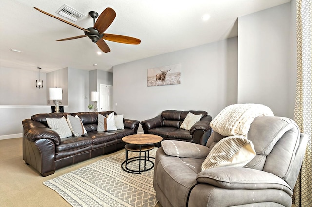 5805 49th Ct E, Ellenton, FL 34222 - carpeted living area featuring ceiling fan, baseboards, and recessed lighting