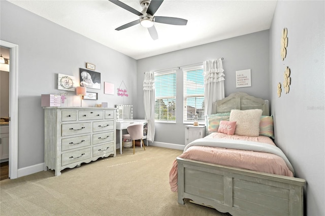 5805 49th Ct E, Ellenton, FL 34222 - bedroom featuring light colored carpet, baseboards, and ceiling fan