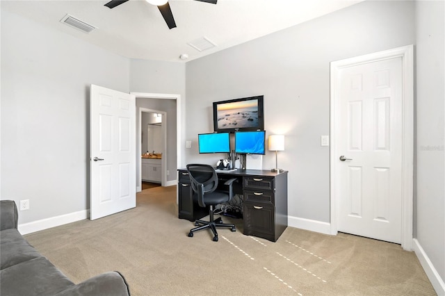 5805 49th Ct E, Ellenton, FL 34222 - carpeted office space with baseboards and a ceiling fan