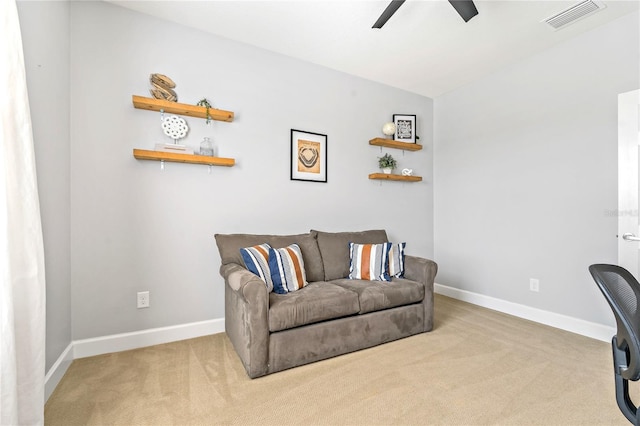 5805 49th Ct E, Ellenton, FL 34222 - carpeted home office featuring ceiling fan, baseboards, and vaulted ceiling