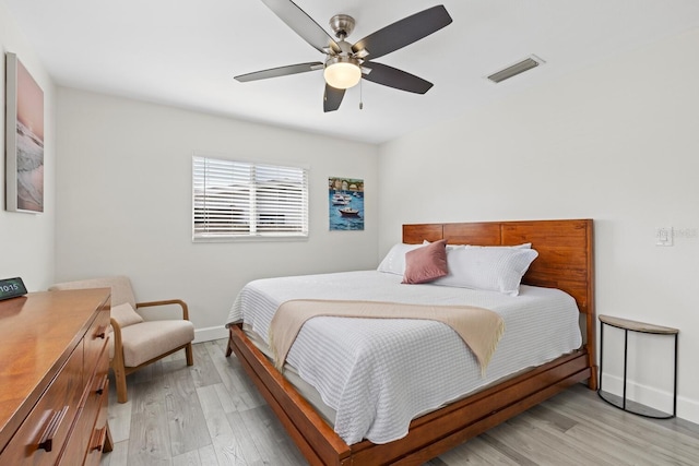 6442 Colonial Dr, Sarasota, FL 34231 - bedroom featuring light wood finished floors, baseboards, and ceiling fan
