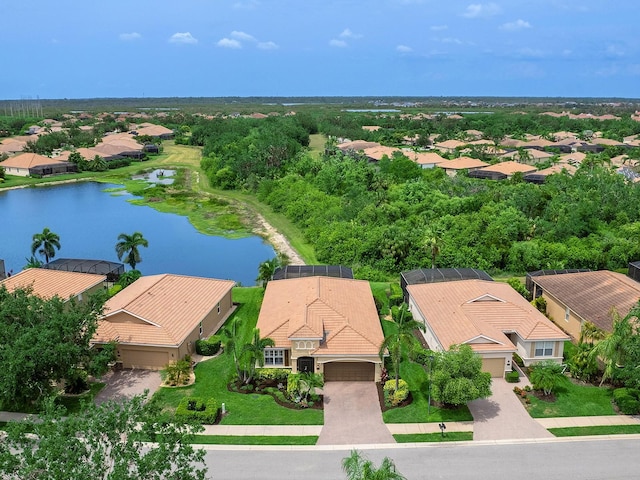 aerial perspective of suburban area featuring a large body of water