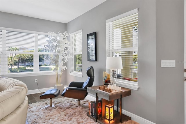 3430 77th St W Unit 103, Bradenton, FL 34209 - living area featuring baseboards and healthy amount of natural light