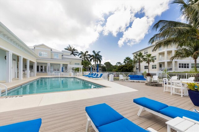 3430 77th St W Unit 103, Bradenton, FL 34209 - community pool with fence, a deck, and a patio