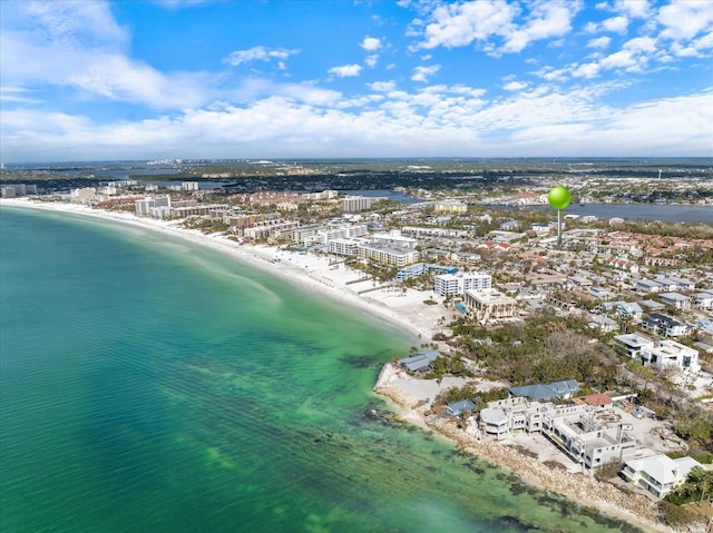 view of urban area with expansive beach
