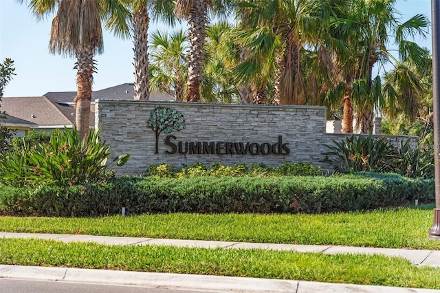 view of community sign