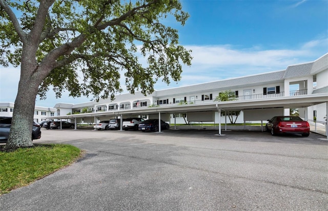 view of covered parking lot