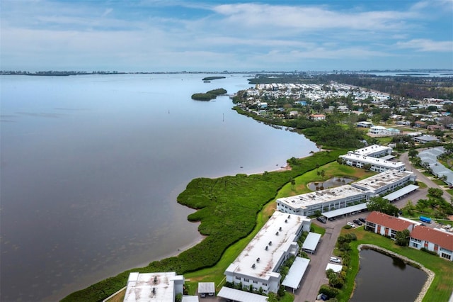 drone / aerial view of a nearby body of water