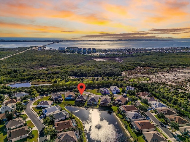 11367 Perico Isle Cir, Bradenton, FL 34209 - aerial view at dusk of a water view and a residential view