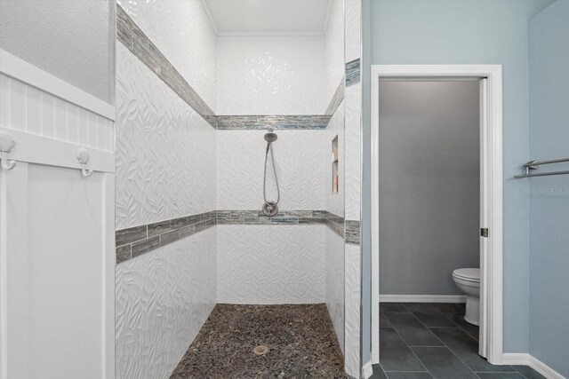 2808 124th Ave E, Parrish, FL 34219 - bathroom with a tile shower and tile patterned flooring