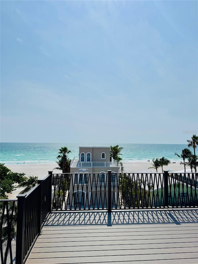 2809 Avenue Ave E, Holmes Beach, FL 34217 - wooden terrace with view of water and beach