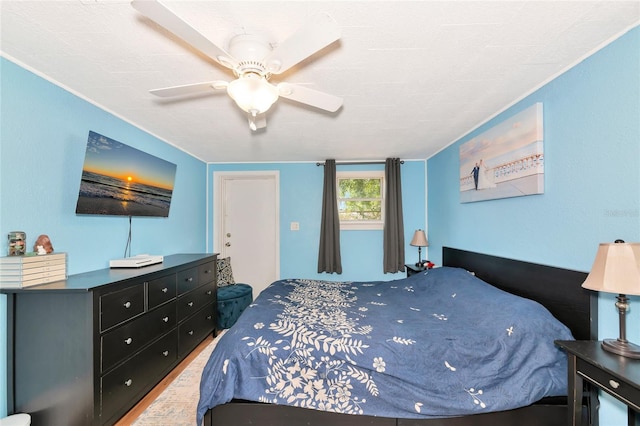 2004 19th St W, Bradenton, FL 34205 - bedroom with ceiling fan and wood finished floors