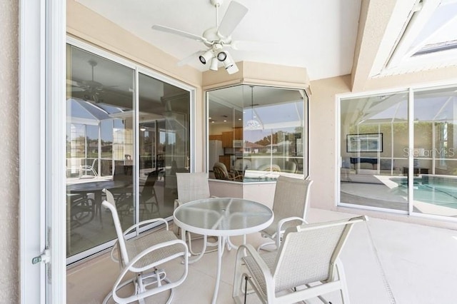 12007 Clubhouse Dr, Lakewood Ranch, FL 34202 - view of patio / terrace with a ceiling fan