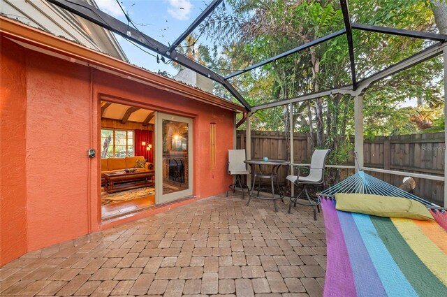 941 Virginia Dr, Sarasota, FL 34234 - view of patio / terrace featuring fence and a lanai