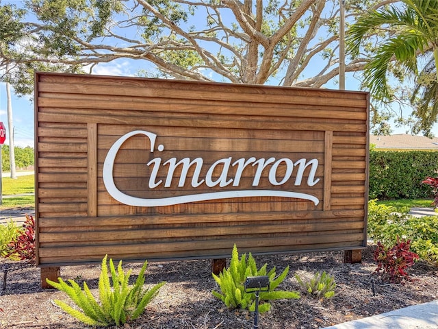 view of community sign
