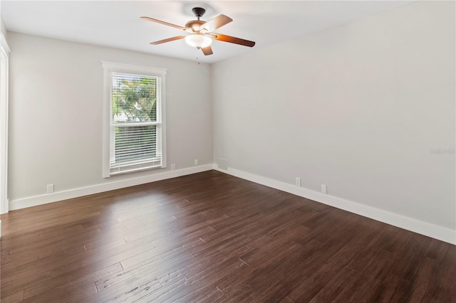 911 Cimarron Cir, Bradenton, FL 34209 - empty room with a ceiling fan and dark wood-style flooring