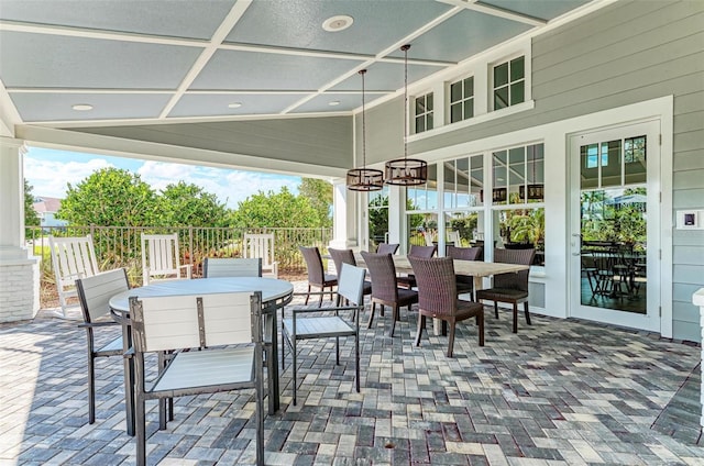 13918 Old Creek Ct, Parrish, FL 34219 - view of patio / terrace featuring outdoor dining space and fence